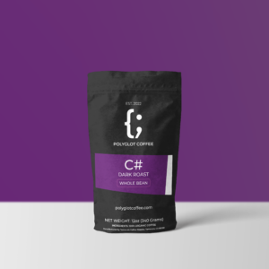 Bag of C# Dark Roast Coffee