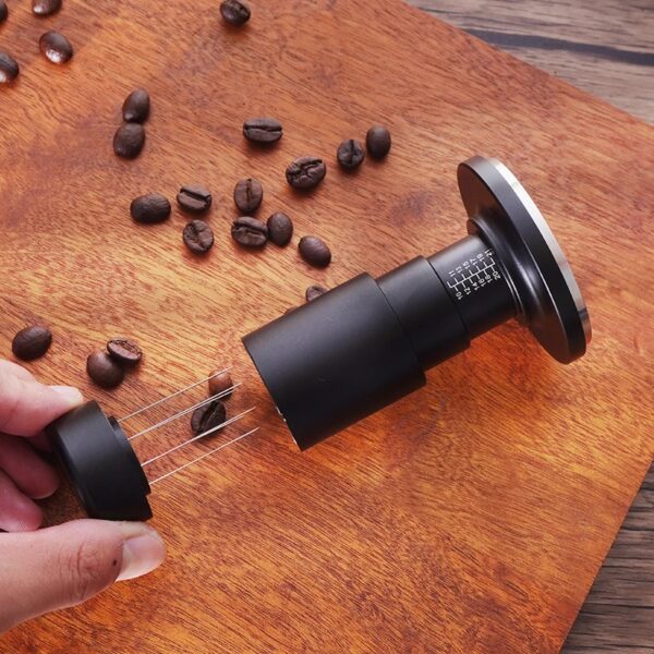 Adjustable Stainless Steel 2 in 1 Coffee Tamper with WDT Tool - Image 4